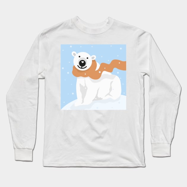 Polar Bear in the Snow Long Sleeve T-Shirt by VicEllisArt